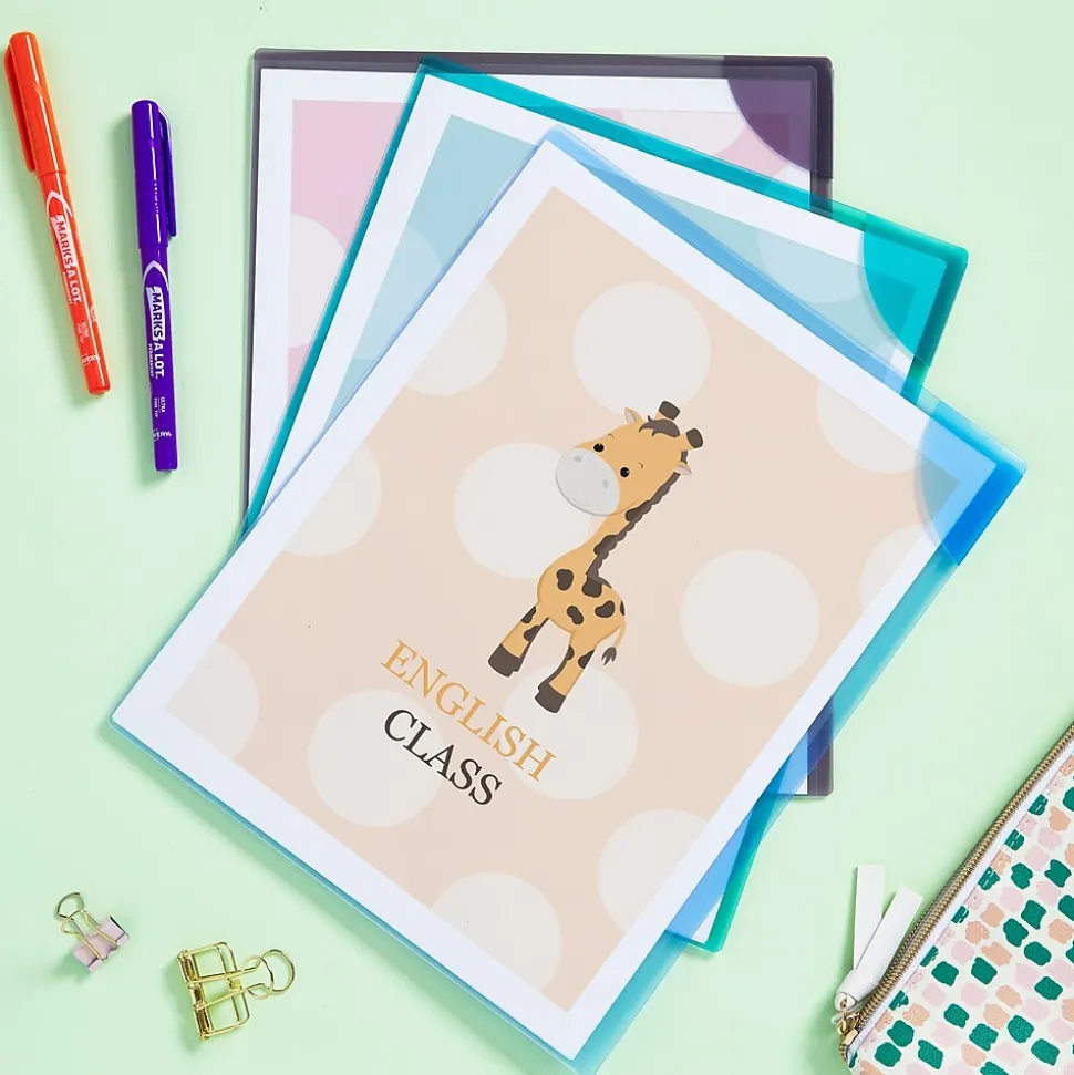 Avery Corner Lock Smooth Presentation Folder with Fasteners, Assorted, 6/Pack (72262)