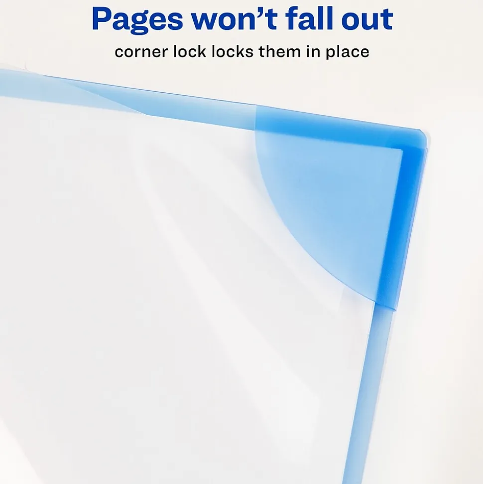 Avery Corner Lock Smooth Presentation Folder with Fasteners, Assorted, 6/Pack (72262)