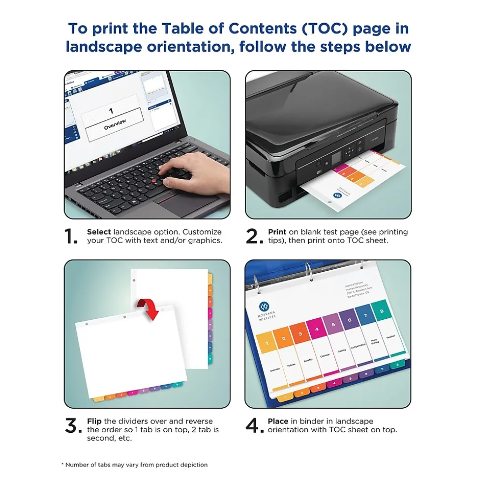 Avery Customizable Table Of Contents Ready Index Pre-Printed Paper Divider, 10-Tab, White, 3/Pack (11072)