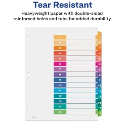 Avery Customizable Table Of Contents Divider, 15-Tab, White, 3 Sets/Pack (11074)