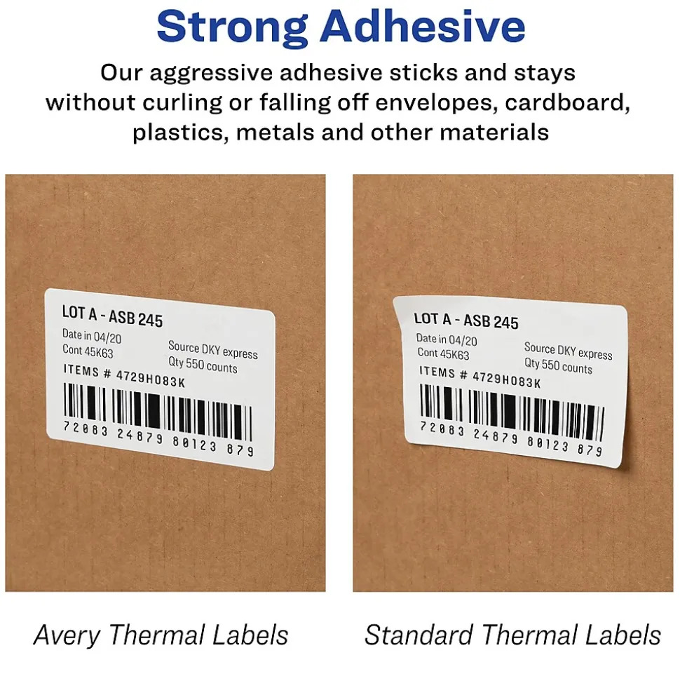 Avery Direct Thermal Roll Multipurpose Labels, 1-1/8" x 3-1/2", Clear, 120 Labels/Box (4151)