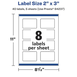 Avery Durable Waterproof Laser/Inkjet Rectangle Labels, 2