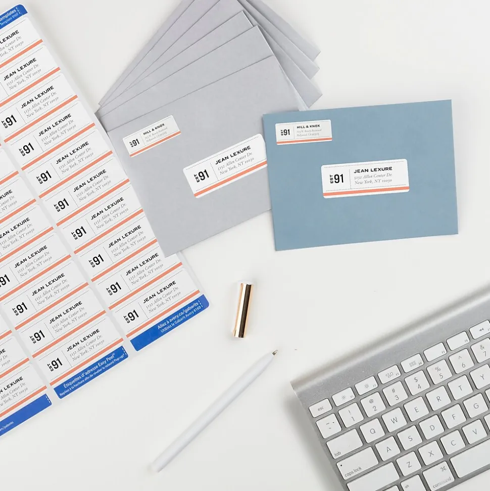 Avery Easy Peel Inkjet Address Labels, 1" x 2-5/8", White, 750 Labels/Pack (8160)