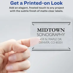 Avery Easy Peel Inkjet Shipping Labels, 2" x 4", Clear, 250 Labels/Pack (8663)