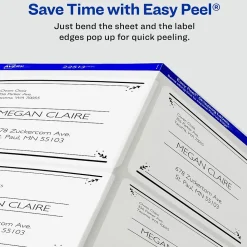 Avery Easy Peel Inkjet Shipping Labels, 3-1/3