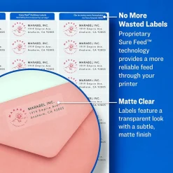 Avery Easy Peel Laser Address Labels, 1" x 4", Clear, 200 Labels/Pack (15661)