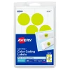 Avery Easy Peel Laser Color Coding Labels, 1 1/4" Dia, Neon Yellow, 8 Labels/Sheet, 50 Sheets/Pack (5499)
