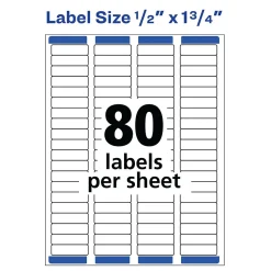 Avery Easy Peel Laser Return Address Labels, 1/2