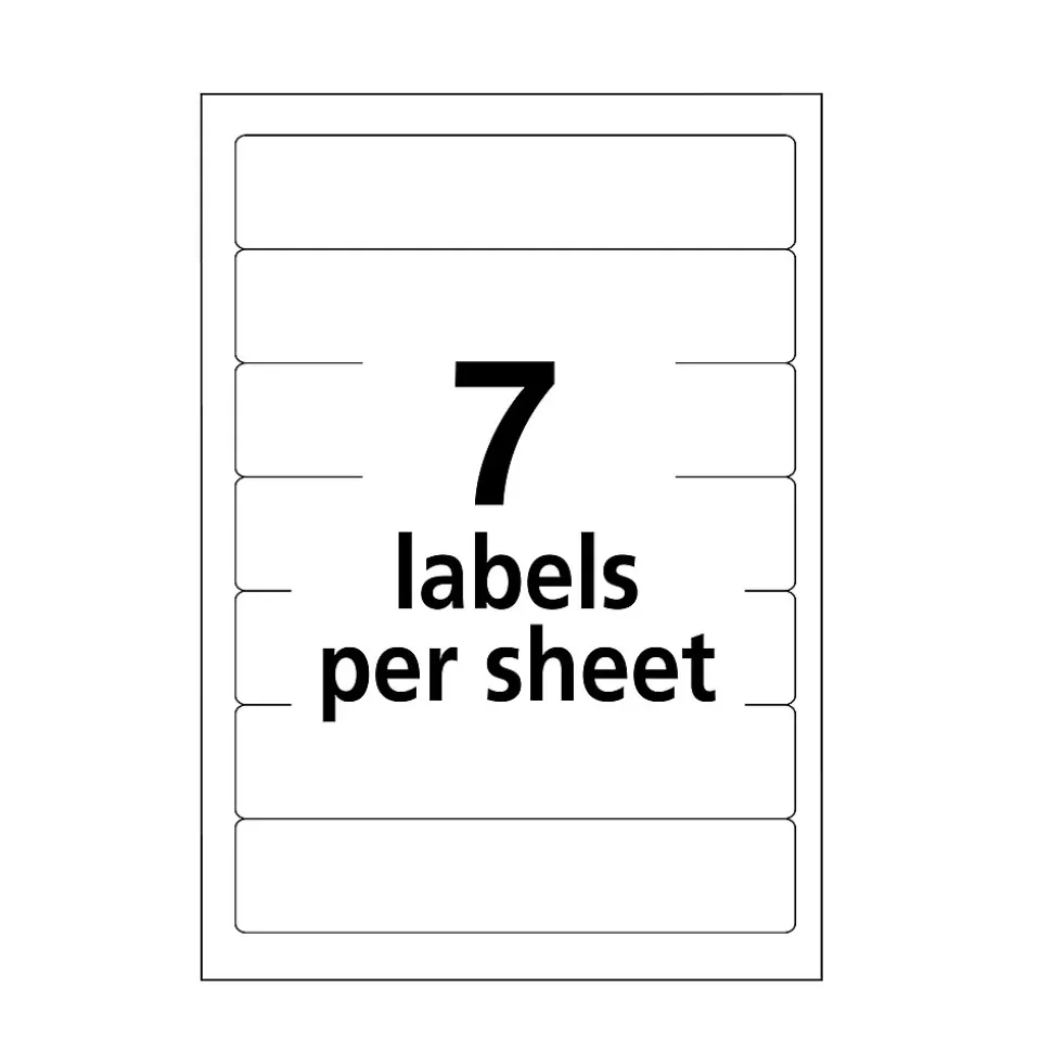 Avery Easy Peel Laser/Inkjet File Folder Labels, 2/3" x 3-7/16", White, 252 Labels/Pack (5202)