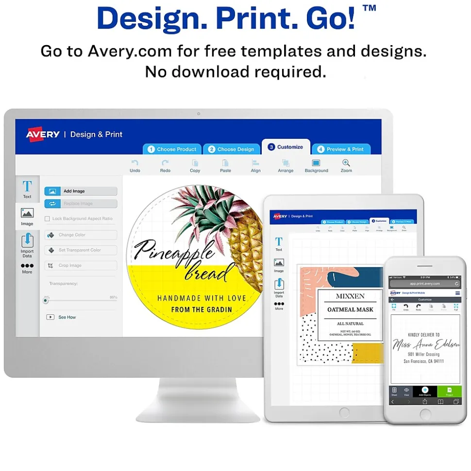 Avery Easy Peel Laser/Inkjet File Folder Labels, 2/3" x 3-7/16", White, 252 Labels/Pack (5202)