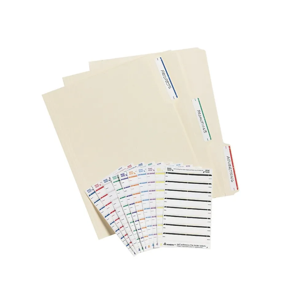 Avery Easy Peel Laser/Inkjet File Folder Labels, 2/3" x 3-7/16", White, 252 Labels/Pack (5202)