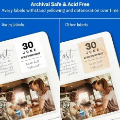 Avery Easy Peel Laser/Inkjet Oval Print to the Edge Labels, 1-1/2" x 2-1/2", White, 270 Labels/Pack (6583)