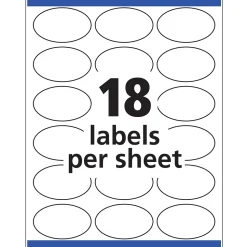 Avery Easy Peel Laser/Inkjet Oval Print to the Edge Labels, 1-1/2