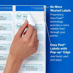 Avery Easy Peel Laser/Inkjet Address Labels, 1" x 2-5/8", White, 300 Labels/Pack (18660)