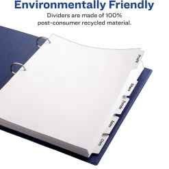 Avery EcoFriendly Index Maker Dividers, 5 Tab, White, 5/Pack (AVE11580)