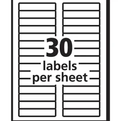 Avery EcoFriendly Laser/Inkjet File Folder Labels, 2/3" x 3-7/16", White, 750 Labels/Box (48266)