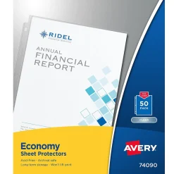 Avery Economy Weight Sheet Protectors, 8-1/2" x 11", Clear, 50/Box (74090)