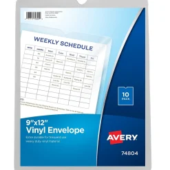Avery Heavyweight Sheet Protectors, 9" x 12", Clear, 10/Pack (74804)