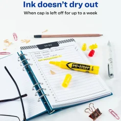 Avery Hi-Liter Desk Style Highlighters, Chisel Tip, Yellow, Dozen (07742)