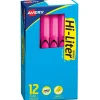 Avery Hi-Liter Stick Highlighters, Chisel, Pink, Dozen (23592)