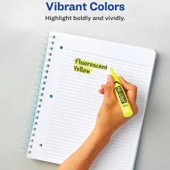 Avery Hi-Liter Tank Highlighters, Chisel, Yellow, Dozen (98035)