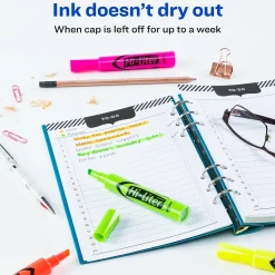 Avery Hi-Liter Tank Highlighters, Chisel, Assorted, 4/Pack (24063)