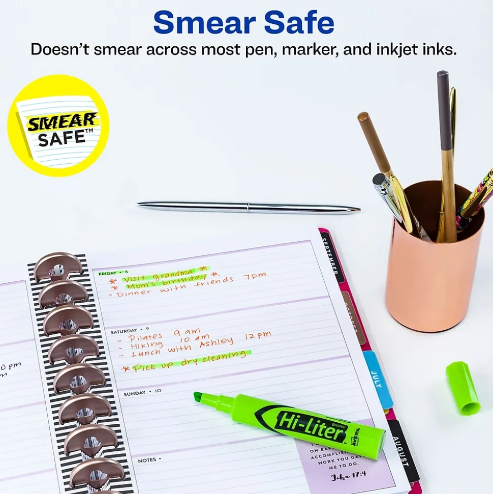 Avery Hi-Liter Tank Highlighters, Chisel, Green, Dozen (24020)