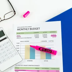 Avery Hi-Liter Tank Highlighters, Chisel, Pink, Dozen (24010)