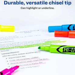 Avery HI-LITER The Original Tank Highlighters, Chisel, Assorted Fluorescent, 12/Set (98034)