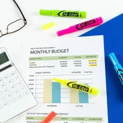 Avery HI-LITER The Original Tank Highlighters, Chisel, Assorted Fluorescent, 12/Set (98034)