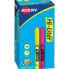 Avery Hi-Liter The Original Pen-Style Stick Highlighters, Chisel, Assorted, 24/Pack (29861)