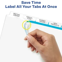 Avery Index Maker Big Tab Paper Dividers with Print & Apply Label Sheets, 5 Tabs, White (11490)