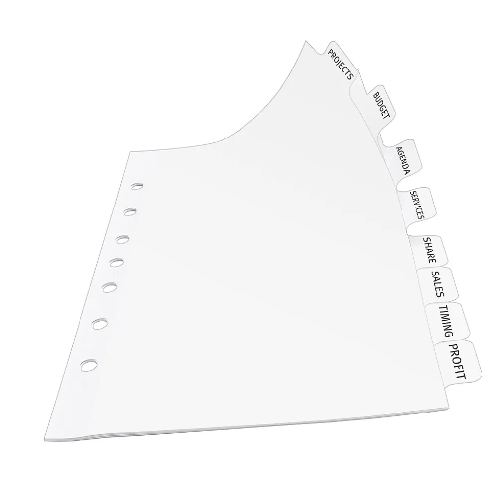 Avery Index Maker Mini Paper Dividers with Print & Apply Label Sheets, 8 Tabs, White (11427)