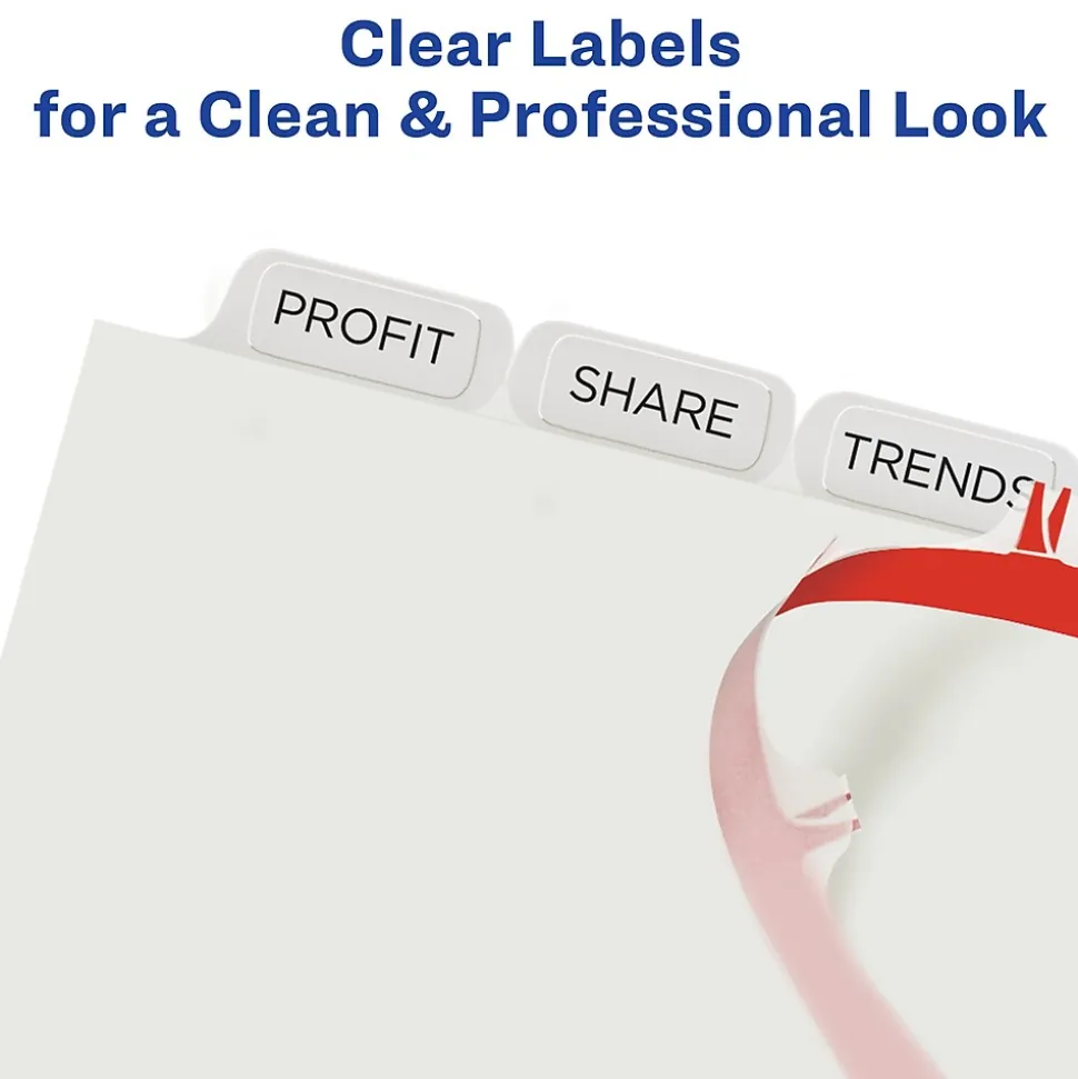 Avery Index Maker Paper Dividers with Print & Apply Label Sheets, 8 Tabs, White, 5 Sets/Pack (11437)