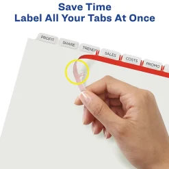 Avery Index Maker Paper Dividers with Print & Apply Label Sheets, 8 Tabs, White, 5 Sets/Pack (11437)