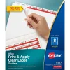 Avery Index Maker Paper Dividers with Print & Apply Label Sheets, 8 Tabs, White, 50 Sets/Pack (11557)