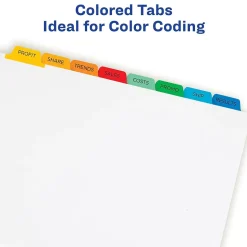 Avery Index Maker Paper Dividers with Print & Apply Label Sheets, 8 Tabs, Multicolor, 5 Sets/Pack (11419)