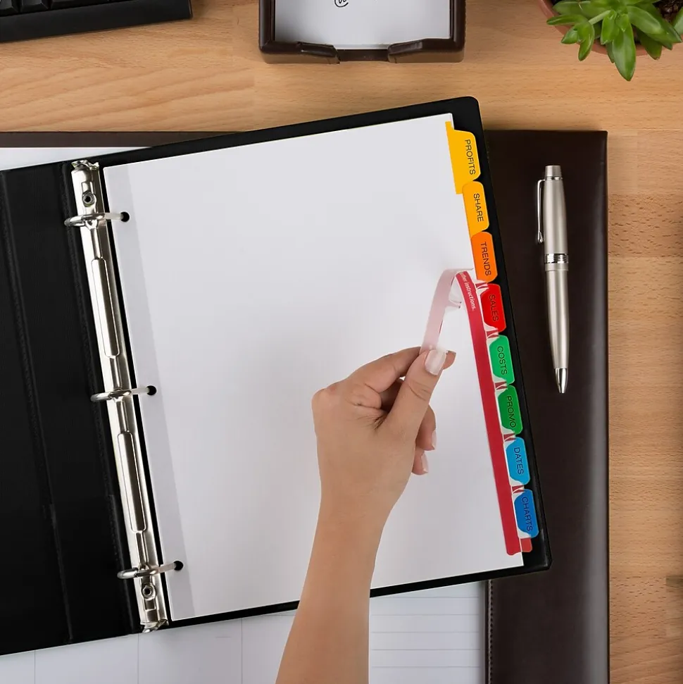 Avery Index Maker Paper Dividers with Print & Apply Label Sheets, 8 Tabs, Multicolor, 5 Sets/Pack (11419)