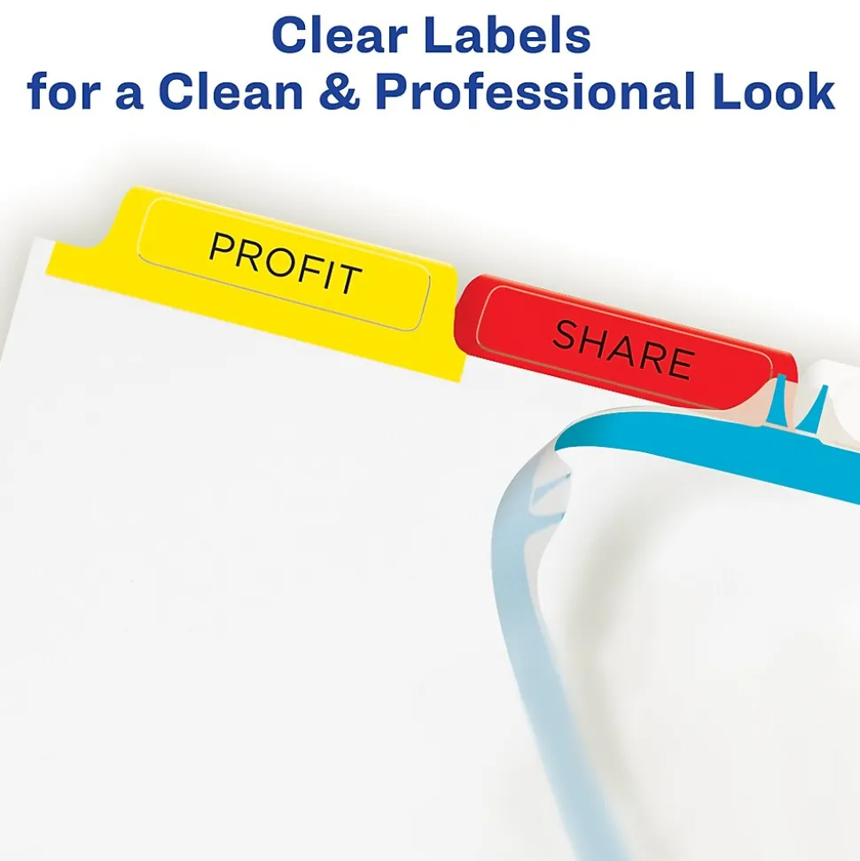 Avery Index Maker Paper Dividers with Print & Apply Label Sheets, 5 Tabs, Multicolor, 25 Sets/Pack (11423)