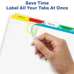 Avery Index Maker Paper Dividers with Print & Apply Label Sheets, 5 Tabs, Multicolor, 25 Sets/Pack (11423)