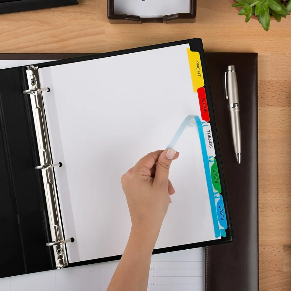 Avery Index Maker Paper Dividers with Print & Apply Label Sheets, 5 Tabs, Multicolor, 25 Sets/Pack (11423)