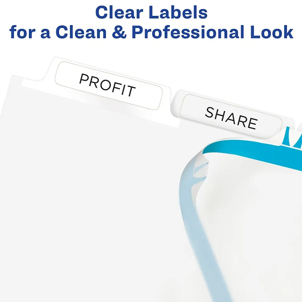 Avery Index Maker Paper Dividers with Print & Apply Label Sheets, 5 Tabs, White (11416)