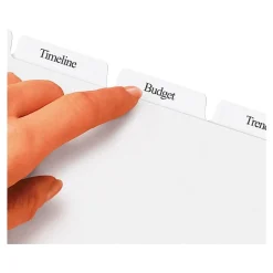 Avery Index Maker Paper Dividers with Print & Apply Label Sheets, 5 Tabs, White, 25 Sets/Pack (11446)