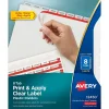 Avery Index Maker Plastic Dividers with Print & Apply Label Sheets, 5 Tabs, Frosted White, 5 Sets/Pack (12450)