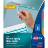 Avery Index Maker Plastic Dividers with Print & Apply Label Sheets, 5 Tabs, Multicolor, 5 Sets/Pack (12452)