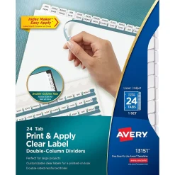 Avery Index Maker Print & Apply Dividers, 24-Tab, White, Set (13151)