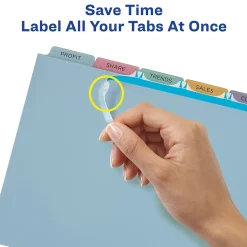 Avery Index Maker Print & Apply Label Plastic Dividers, 5-Tab, Translucent Multicolor (11452)