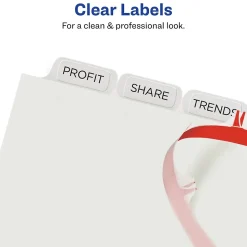 Avery Index Maker Print & Apply Label Paper Dividers for Copiers, 8 Tabs, White, 5 Sets/Pack (11422)
