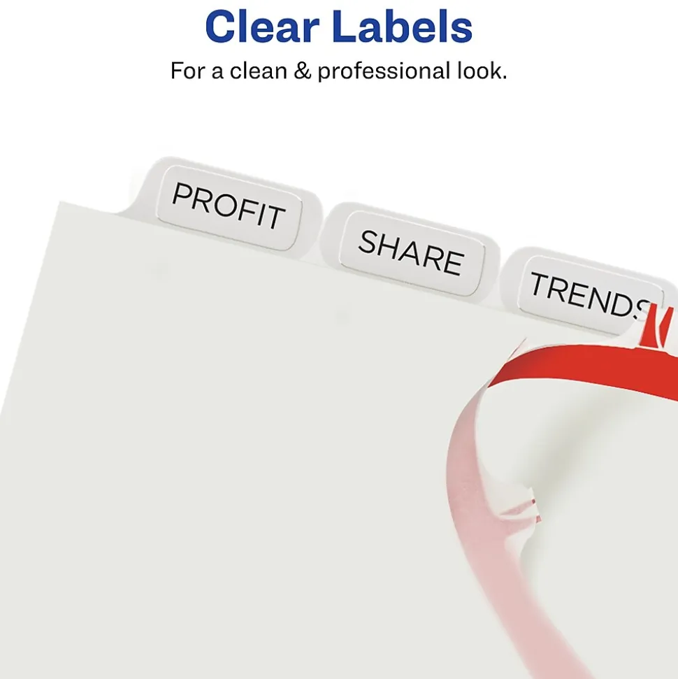 Avery Index Maker Print & Apply Label Paper Dividers for Copiers, 8 Tabs, White, 5 Sets/Pack (11422)