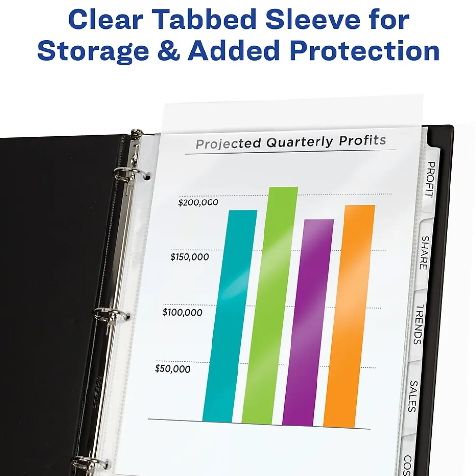 Avery Index Maker Sheet Protector Dividers with Print & Apply Label Sheets, 8 Tabs, Clear (75501)